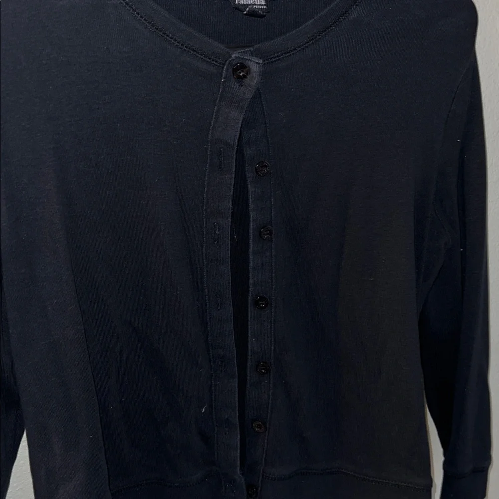 SOLD Rafaella Black Button-Front Cardigan - Picture 4 of 5
